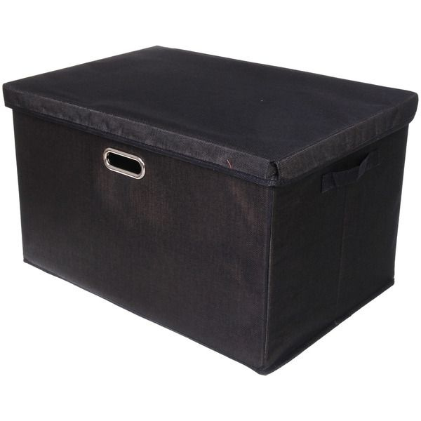 Коробка для хранения вещей складная с крышкой "ДЭСТРА", цвет черный, 58х40х35см  #1