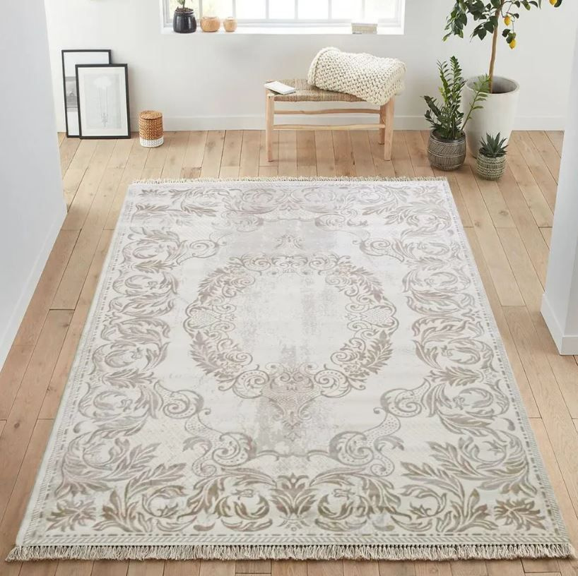 AVALON CARPET Ковер Amatis lux 36567A, винтажный, светлый с бежевым узором, из полиэстера с шелковым #1