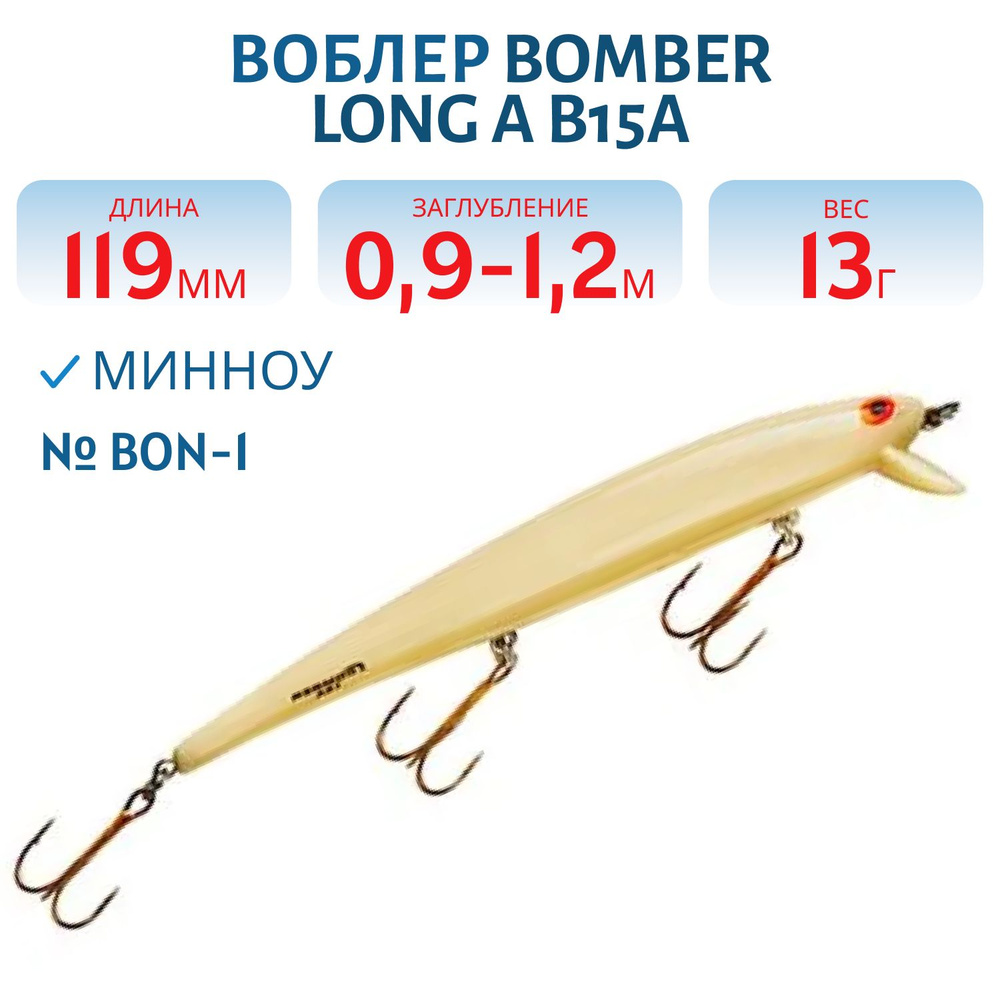 Воблер BOMBER Long A B15A, цвет BON-1 #1