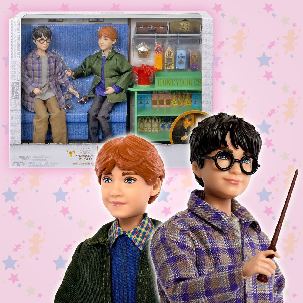 Игровой набор с куклами Гарри Поттер и Рон Уизли в Хогвартс-Экспрессе  #1