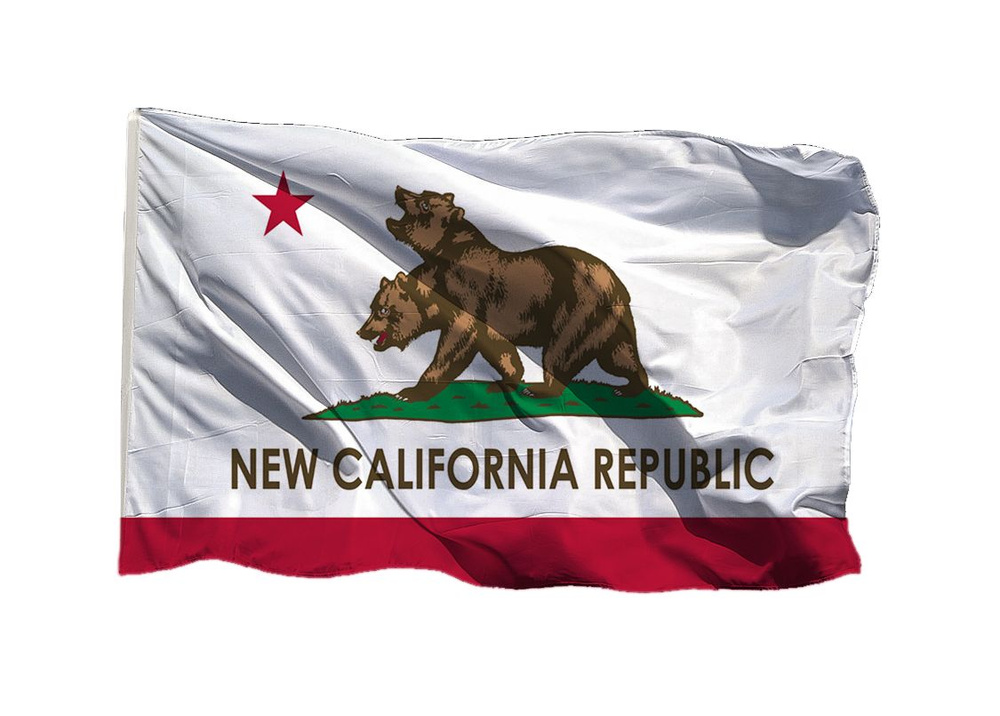 Флаг Новой Калифорнийской Республики Fallout Фоллаут 90х135 см на шёлке для ручного древка  #1