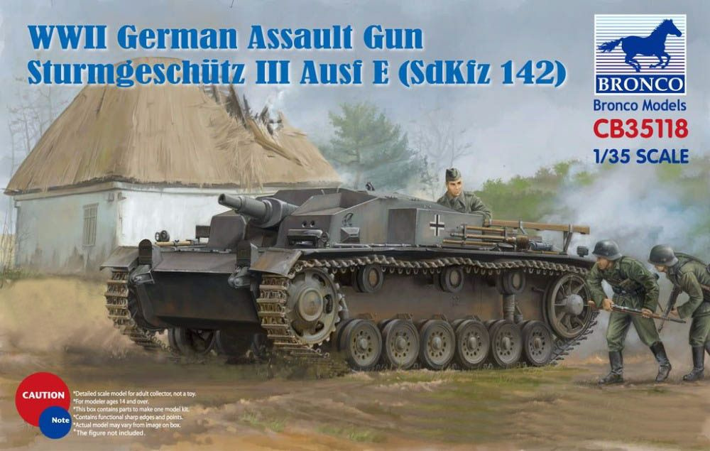 Сборная модель танка Bronco Models WWII German Assault Gun Sturmgeschutz III Ausf E (SdKfz 142), масштаб #1