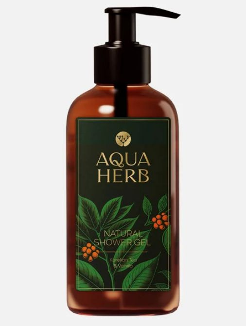 Гель для душа AQUAHERB natural shower gel karelian tea & vanilla #1