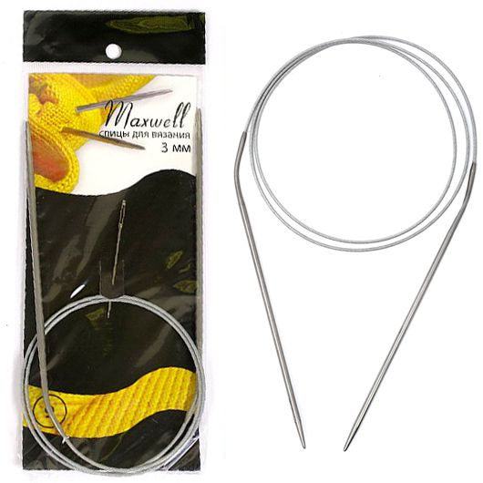 Спицы круговые для вязания на тросиках Maxwell Black 80 СМ хЗ,0мм  #1