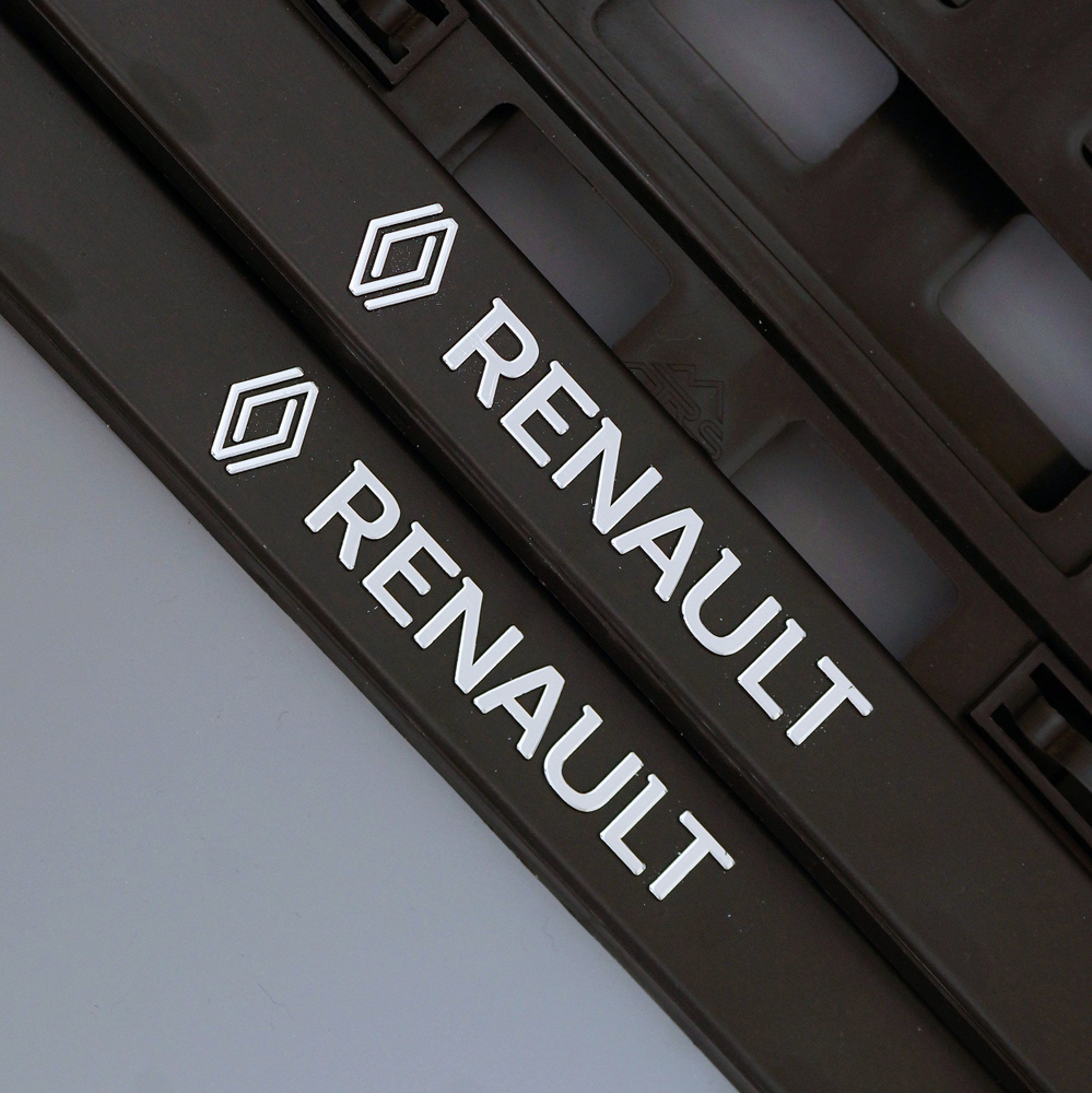 Рамки для номеров автомобиля Renault чёрные 2 шт. #1