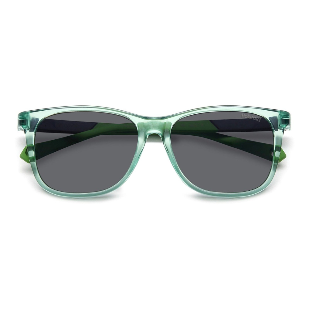 Детские солнцезащитные очки Polaroid Kids PLD 8058/S 1ED M9, цвет: зеленый, цвет линзы: серый, квадратные, #1