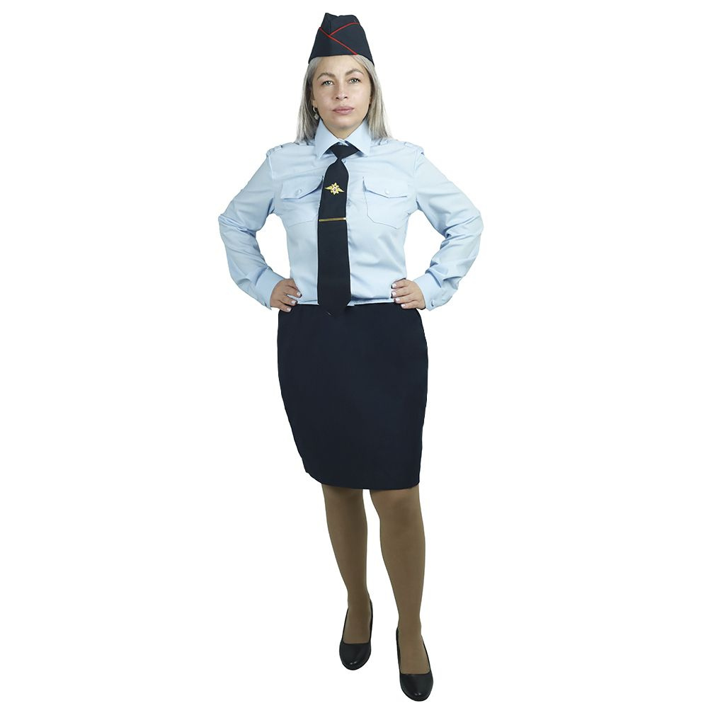 Рубашка женская (блузка) форменная уставная голубая повседневная с длинным рукавом для сотрудниц Полиции #1