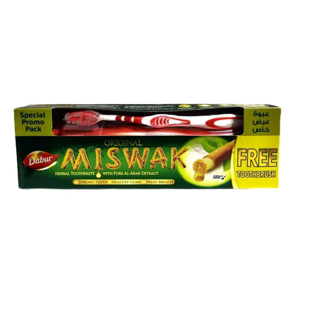 Dabur Зубная паста Мисвак Дабур (зубная щетка в подарок)Toothpaste MISWAK, 190 г.  #1