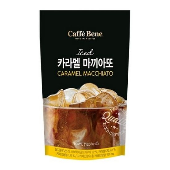 Кофе карамель в мягкой упаковке Caramel Macchiato Iced Drink 190ml Caffe Bene  #1