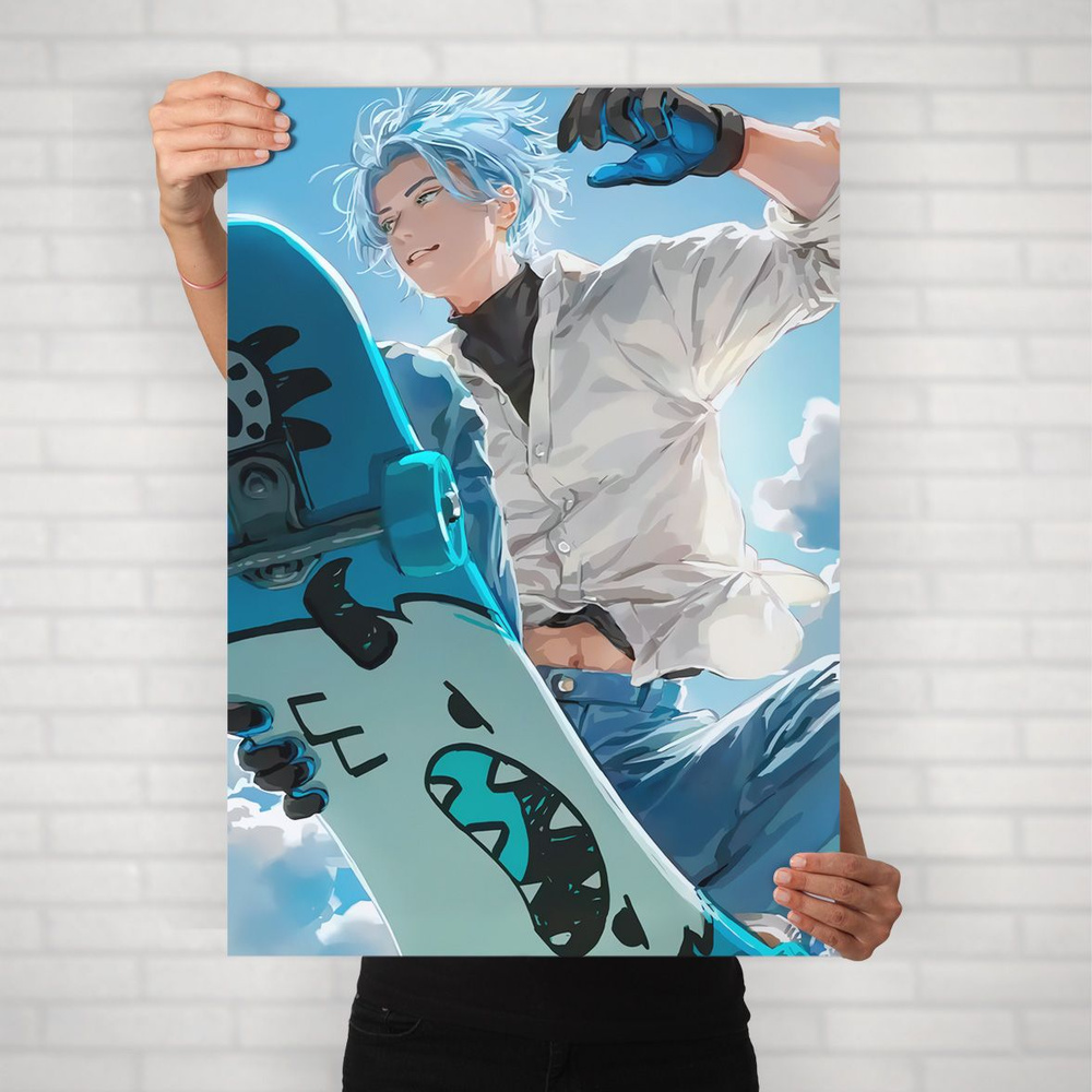 Плакат на стену для интерьера На скейте в бесконечность (SK8 the Infinity - Ланга Хасэгава 2) - Постер #1
