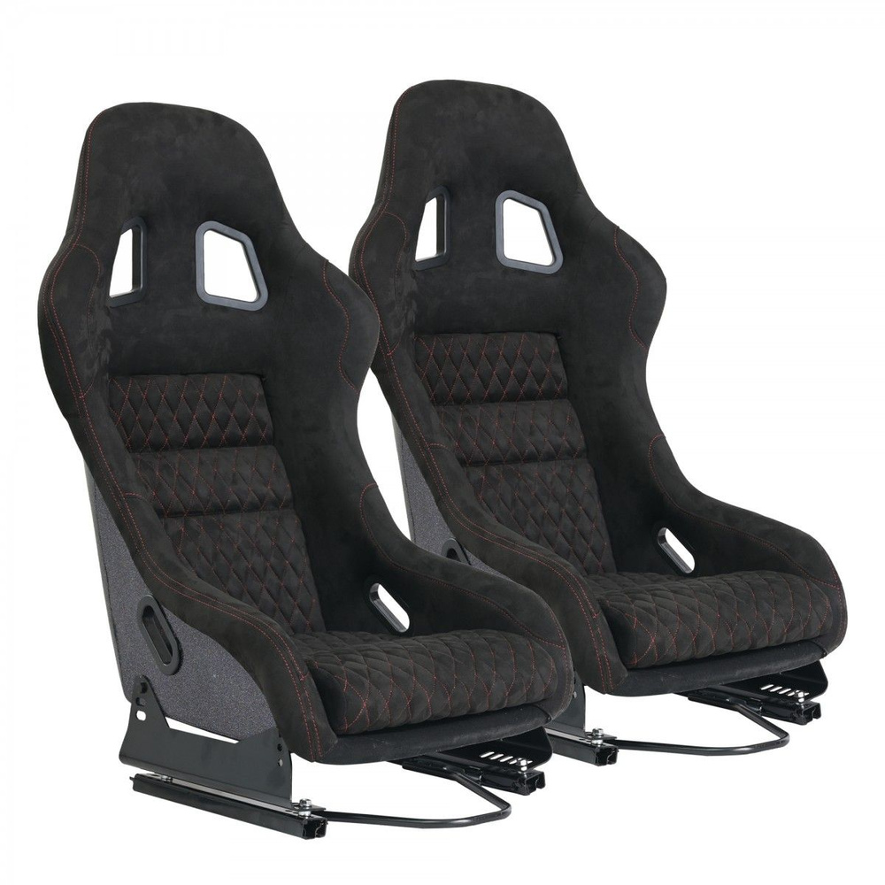 Спортивное гоночное сиденье JBR1022BK-R: универсальное, из стеклопластика с регулируемым серебристым #1