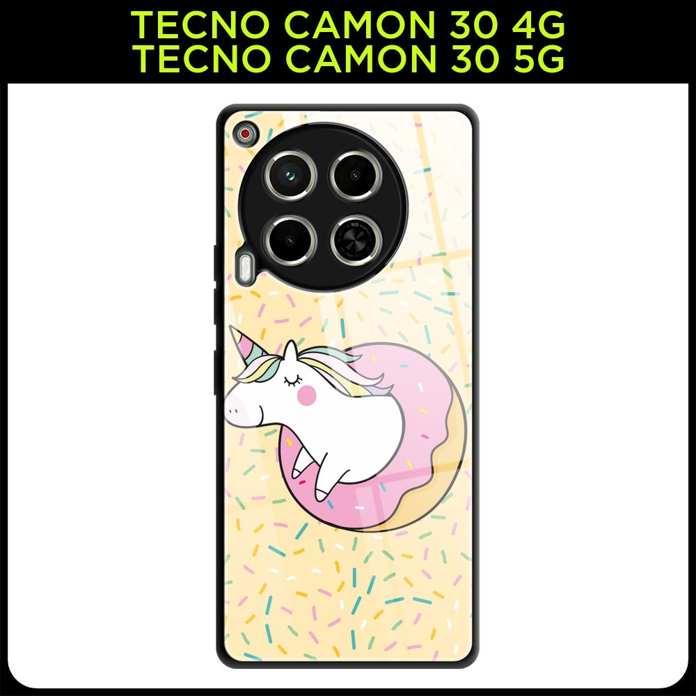 Стеклянный чехол на Tecno Camon 30 4G/Tecno Camon 30 5G / Текно Камон 30 4G/Текно Камон 30 5G с принтом #1