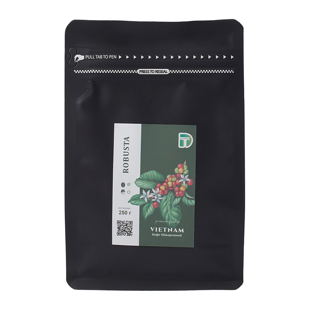 Кофе в зернах Nat-Coffee Robusta обжаренный, Вьетнам 250 г #1