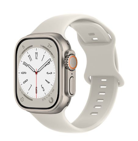 Ремешок серый силиконовый для Apple Watch 42/44/45/49 мм, размер L #1