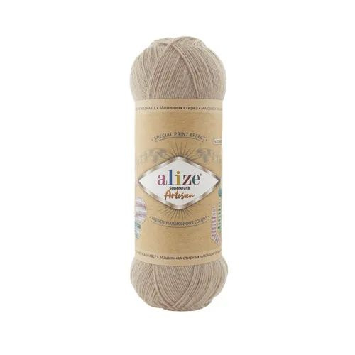 Пряжа Alize Superwash Artisan (Ализе Супервош Артизан) - 1 моток, 431 бежевый, 75% шерсть супервош, 25% #1