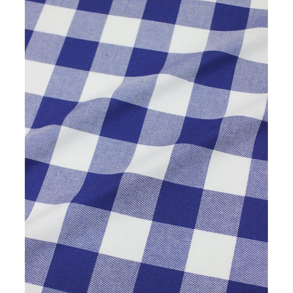 Ткань для шитья(1 м) Фуле "Клетка" цв.белый/сине-фиолетовый, ш.1.45м, хлопок-100%, 180гр/м.кв  #1