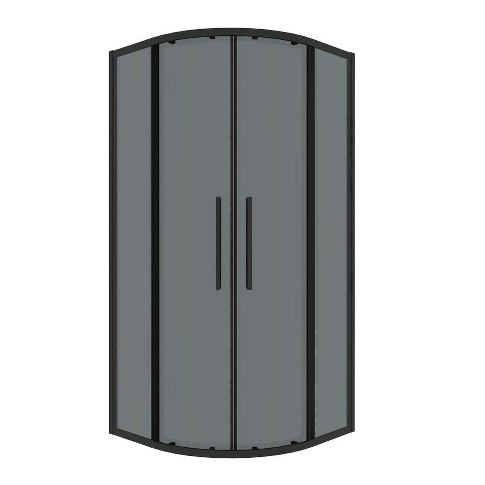 Душевой уголок Grossman 301.K33.02.8080.21.10 Cosmo (80*80*195) полукруг, раздвижн, черн.матов, стекло #1