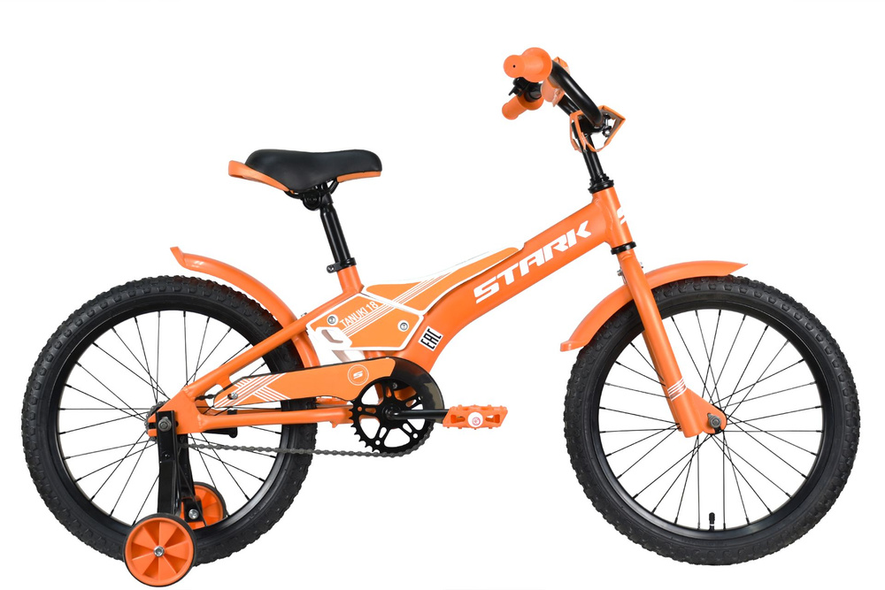 Велосипед Stark'23 Tanuki 18 Boy, рекомендованый рост до 125 см, в комплекте: Боковые колеса, Звонок, #1