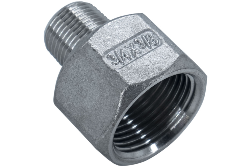 Футорка обратная нержавеющая, AISI304 DN40 x DN25 (1_1/2" x 1"), (CF8), PN16  #1