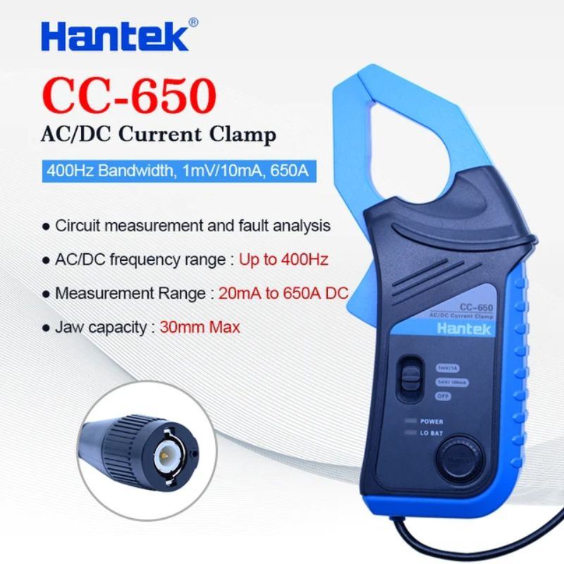 Токовые клещи Hantek 1 мВ/10 мА 650 A AC/DC для осциллографа с полосой пропускания 40 кГц  #1