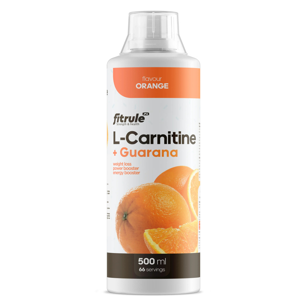 Безалкогольный напиток Fitrule L-Carnitine+Guarana 500ml (Апельсин) Тонизирующий эффект, Улучшение концентрации, #1