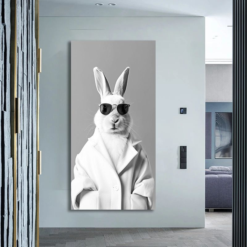 Картина кролик в халате, 40х80см #1