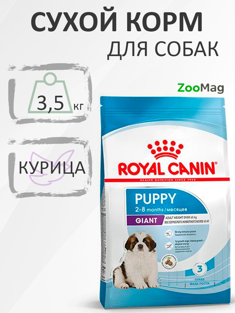 Royal Canin Giant Puppy / Сухой корм Роял Канин Джайнт Паппи для Щенков Гигантских пород в возрасте от #1