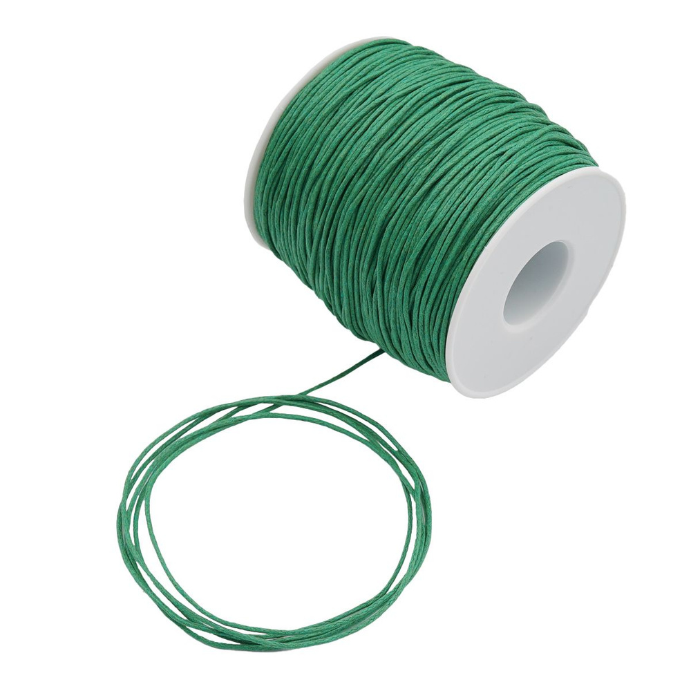 Шнур вощеный для шитья, рукоделия, 1 мм*100 м, зеленый, Айрис  #1