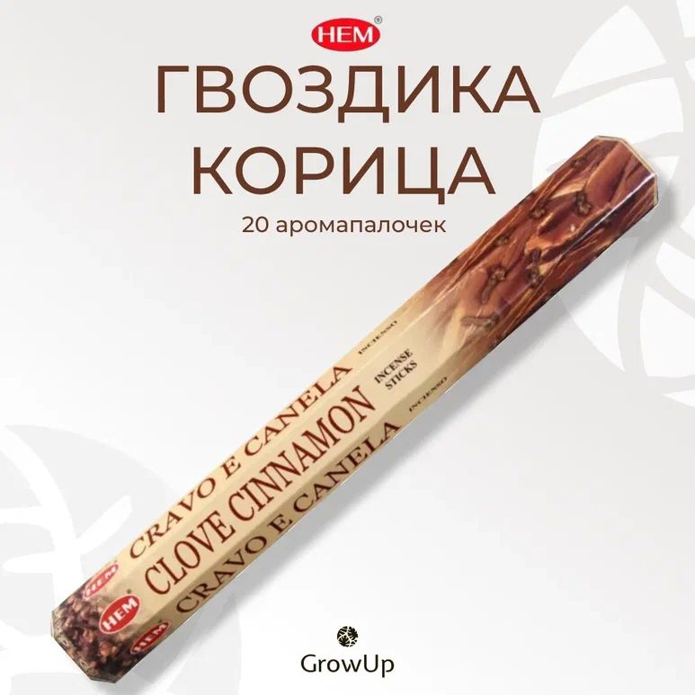 HEM Гвоздика Корица - 20 шт, ароматические благовония, палочки, Clove Cinnamon - Hexa ХЕМ  #1