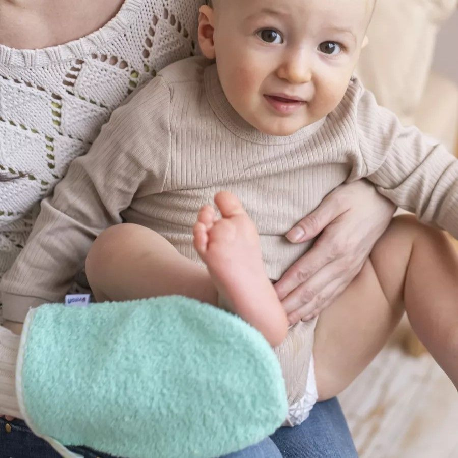 Мочалка детская для новорожденных хлопок руковичка, варежка  #1