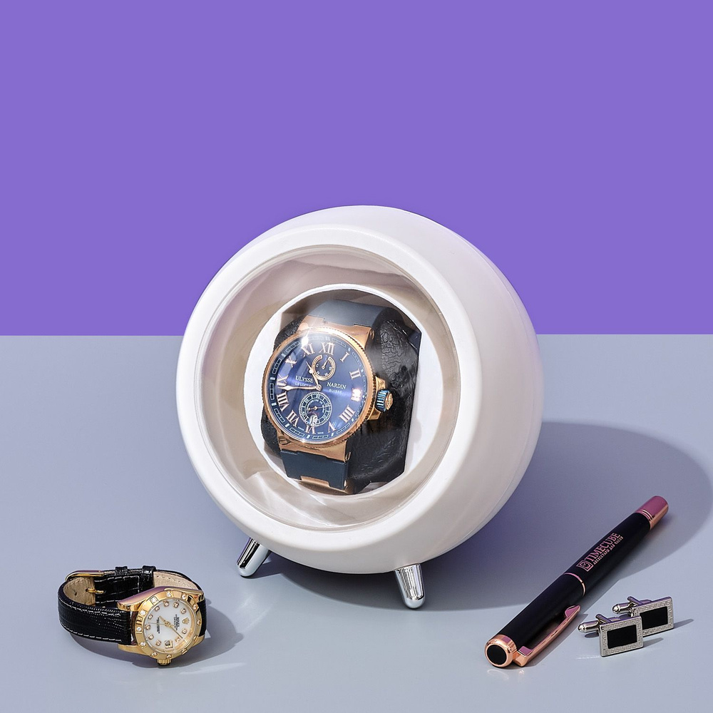 Шкатулка виндер для часов с автоподзаводом / Коробка для подзавода наручных механических часов ART White #1