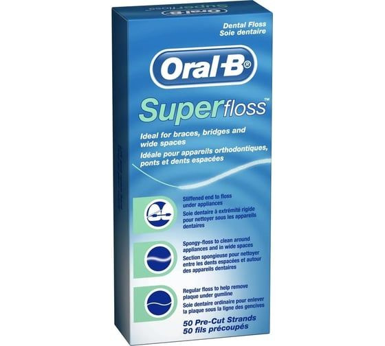 Oral-B Зубная нить SuperFloss, 50 шт в уп #1