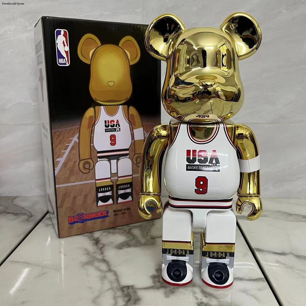 Bearbrick400%28см Игрушечная Статуя Медведя,28,бык,белый,золотой  #1