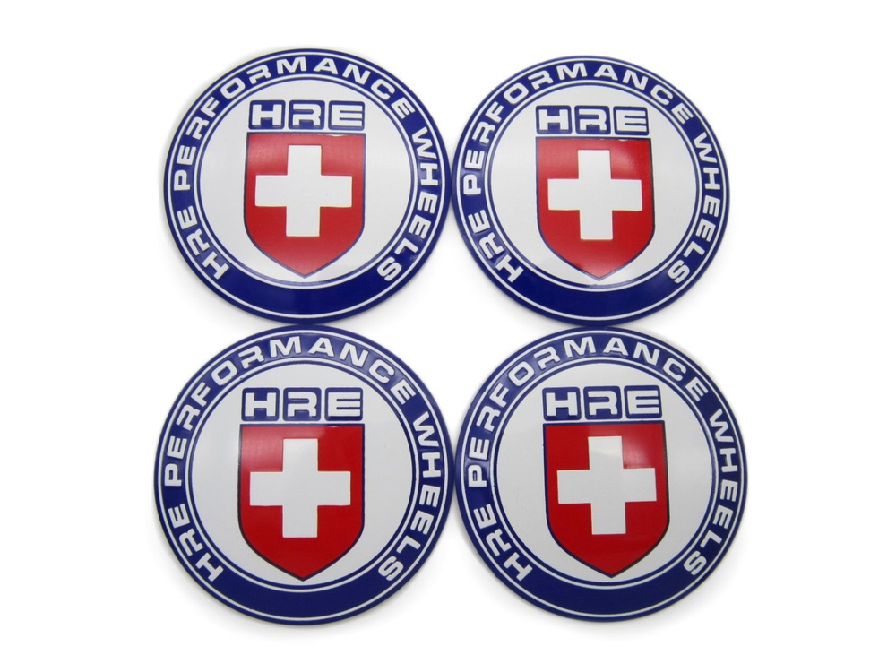 Наклейки на колесные диски HRE blue/white D-65 mm #1