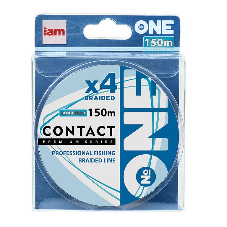 Плетеный шнур Iam №One Contact X4 150м Blue 0.4PE, 0.104, 1 шт. #1