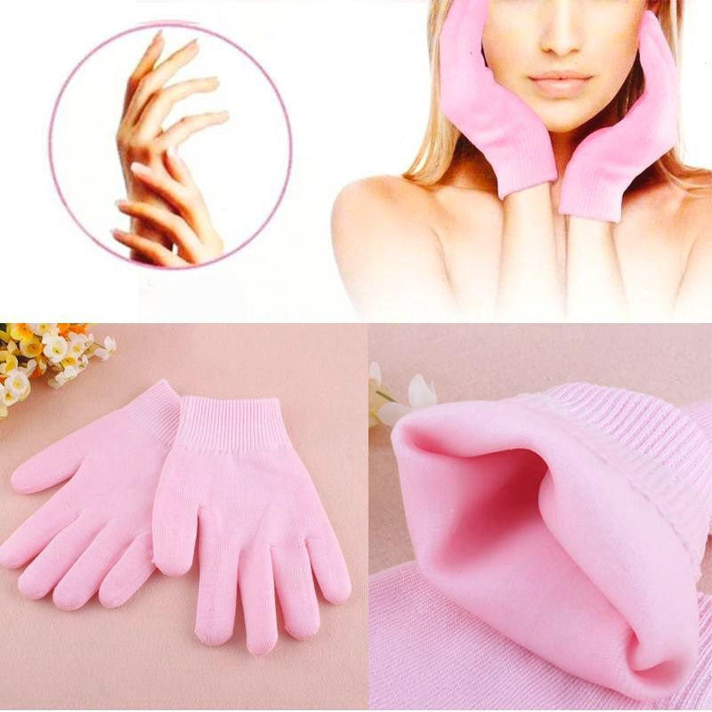 Многоразовые увлажняющие гелевые перчатки Spa Gel Gloves, розовые, 1 пара  #1