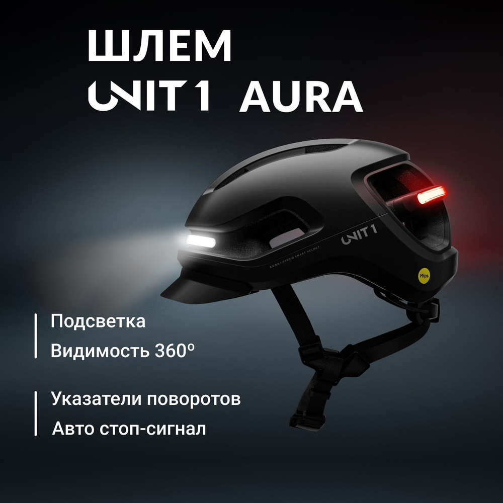 Шлем для велосипеда с подсветкой UNIT 1 Aura MIPS, размер L #1