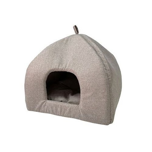 Homepet Melange / Лежак избушка Хоумпет для домашних животных мягкий Жаккард 42 х 42 х 50 см, Коричнево-розовый #1