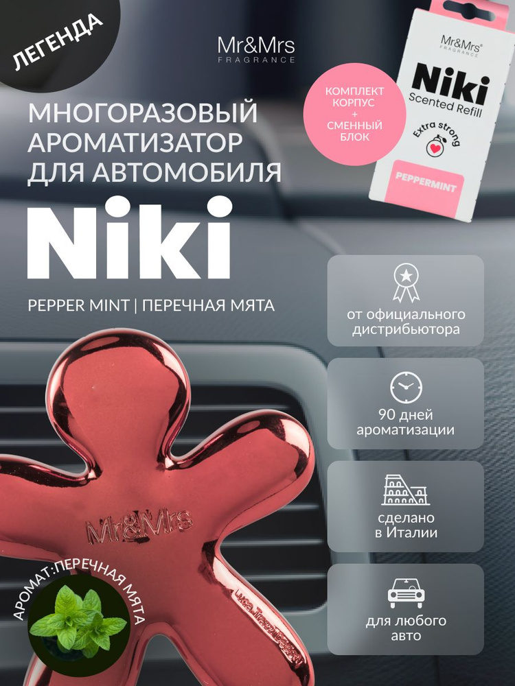 Ароматизатор автомобильный Niki PEPPER MINT/ Перечная мята #1