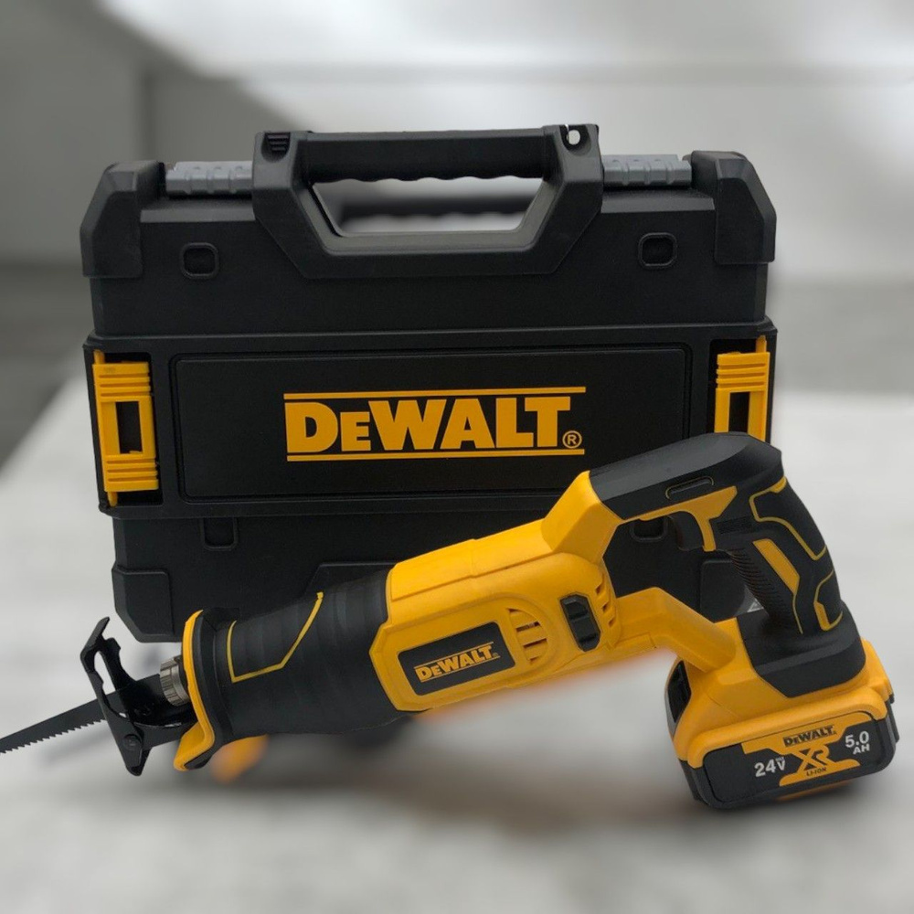 Сабельная пила аккумуляторная DeWalt 24В, в кейсе / сабельная пила DeWalt от аккумулятора с 2 АКБ  #1