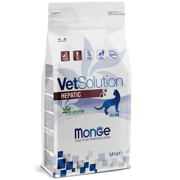 Ветеринарная диета Monge VetSolution Cat Hepatic Гепатик для кошек при заболеваниях печени 1,5 кг  #1