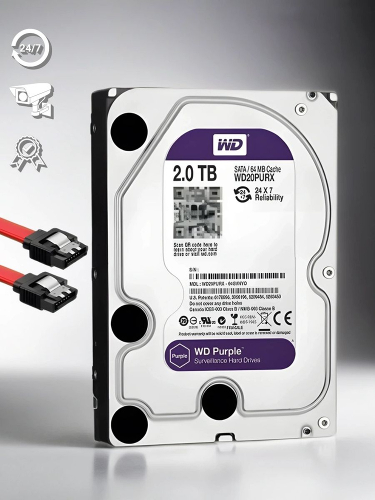 Western Digital 2 ТБ Внутренний жесткий диск WD20PURX (WD20PURX)  #1