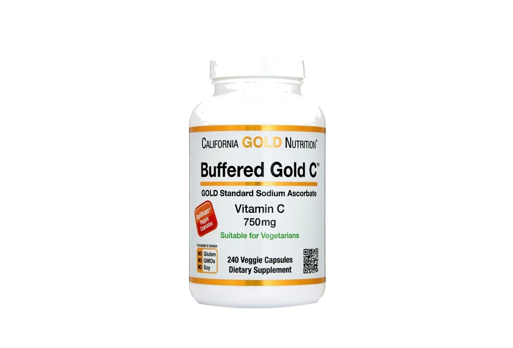 Витамин С California Gold Nutrition Buffered Gold C 750 мг в капсулах, 240 мл #1