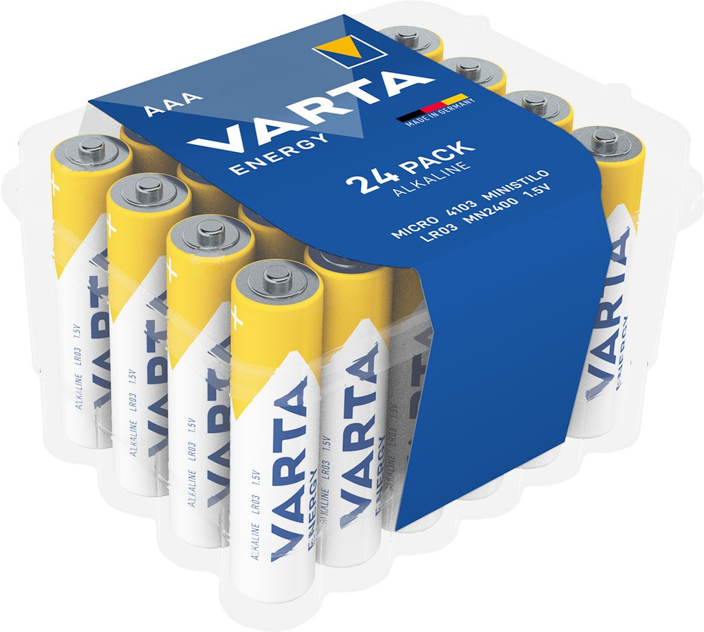 Батарейка AAA щелочная Varta LR3-24BL Energy (4103) пластиковый бокс 24шт. Big Box  #1