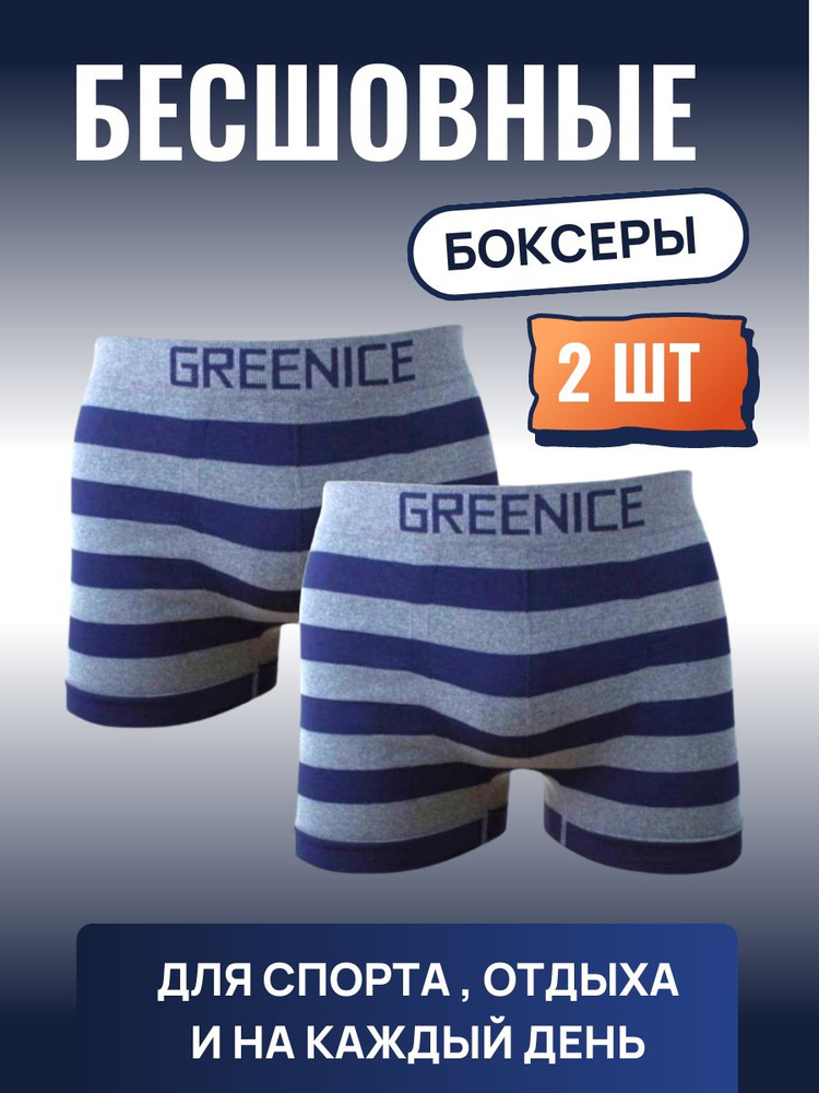 Комплект трусов боксеры GREENICE Нижнее белье, 2 шт #1