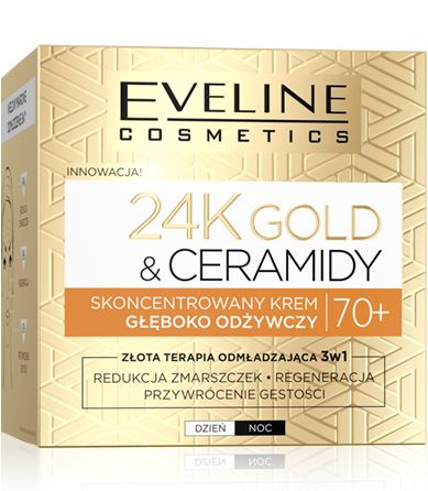 Eveline Cosmetics Крем для лица глубоко питательный Концентрированный день/ночь 70+, 24K GOLD & CERAMIDES #1