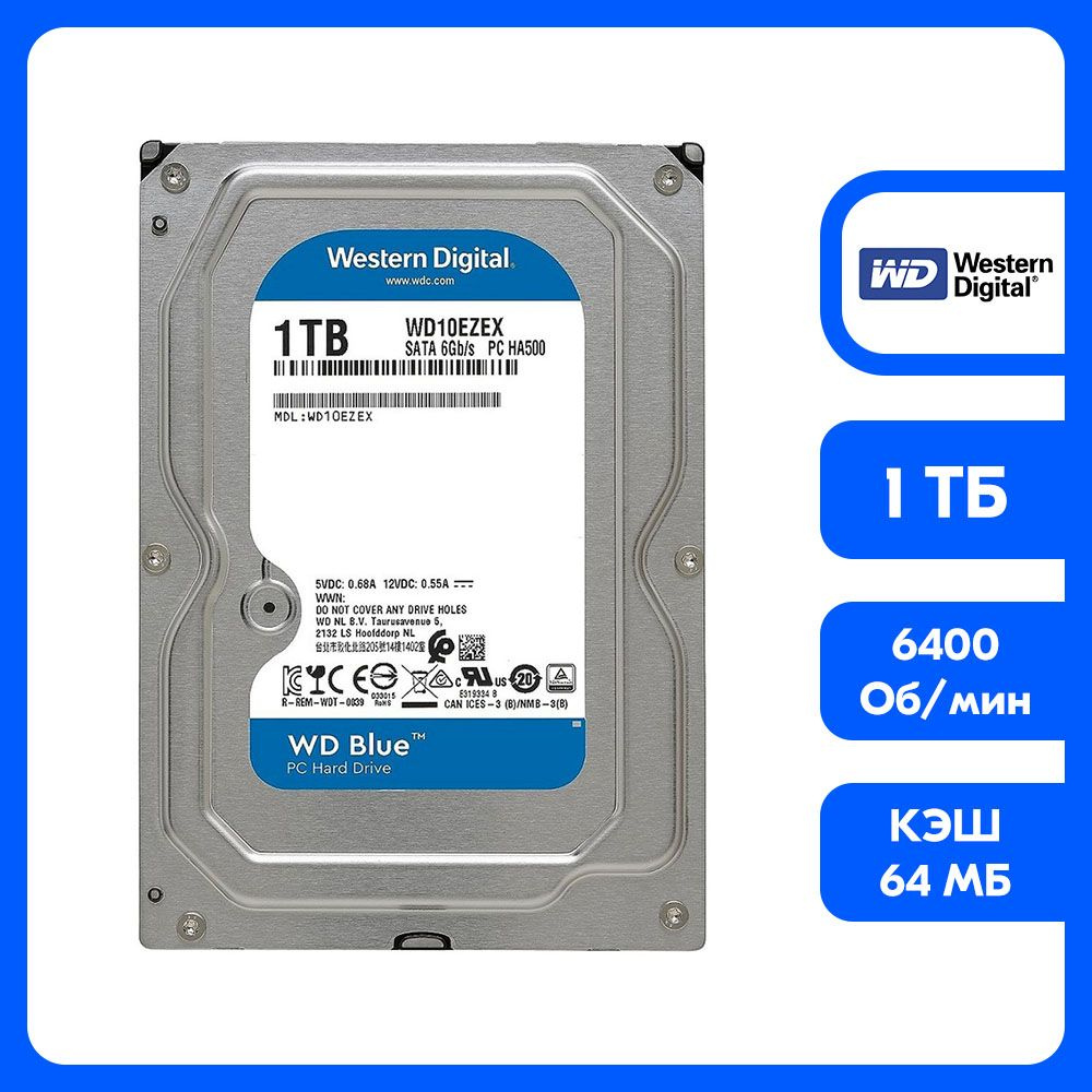 Western Digital 1 ТБ Внутренний жесткий диск (WD10EZEX)  #1