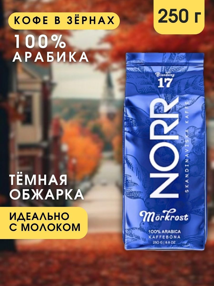 Кофе в зёрнах 250г MORKROST NORR 100% Арабика Зерновой кофе #1