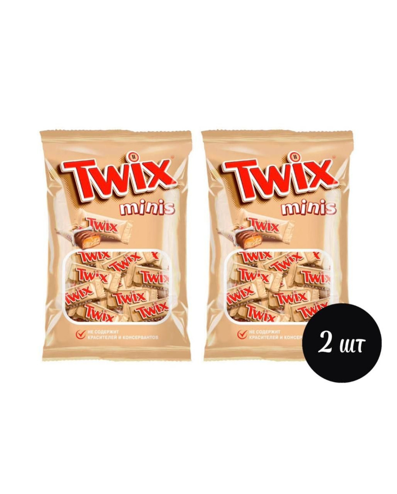 Батончик Twix Minis шоколадный 184 г х 2 шт #1