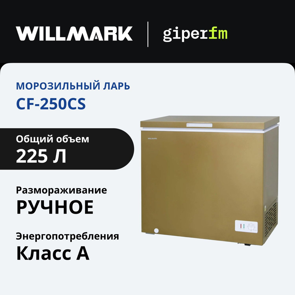 Морозильный ларь Willmark CF-250CS, класс энергоэффективности А, общий объём 225 л, 130 Вт, 2 корзины, #1